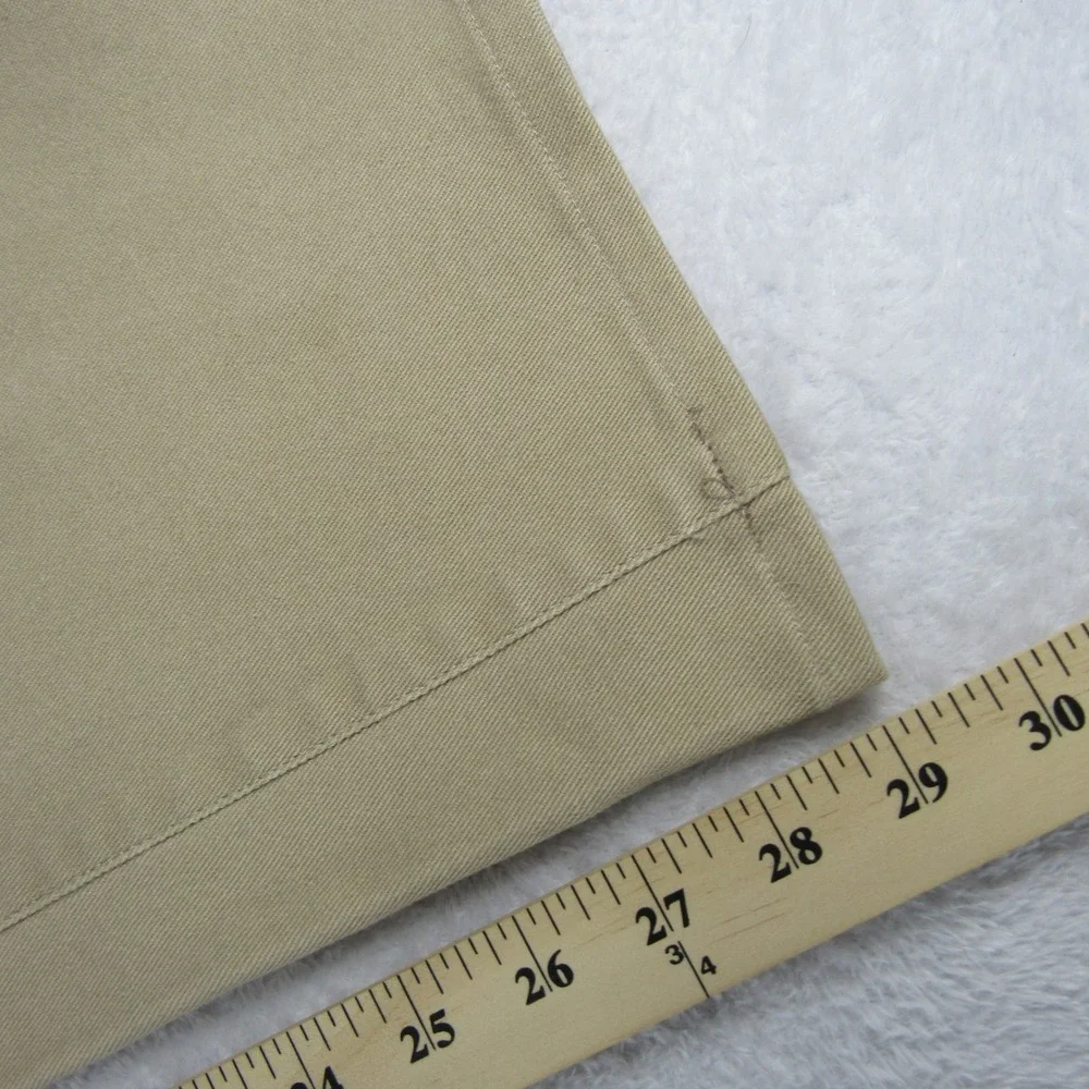 Lauren Ralph‎ Lauren Classic Straight Pants Womens 14 Tan Khaki Twill